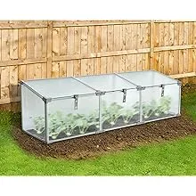 Hanover Garden Bed 20&#034;x70.80&#034;Alum<wbr/>inum Cold Frame Mini-Greenhous<wbr/>e Plant Protector