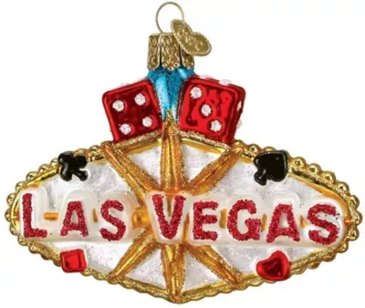 Old World Christmas Las Vegas Sign Glass Ornament FREE BOX 36149