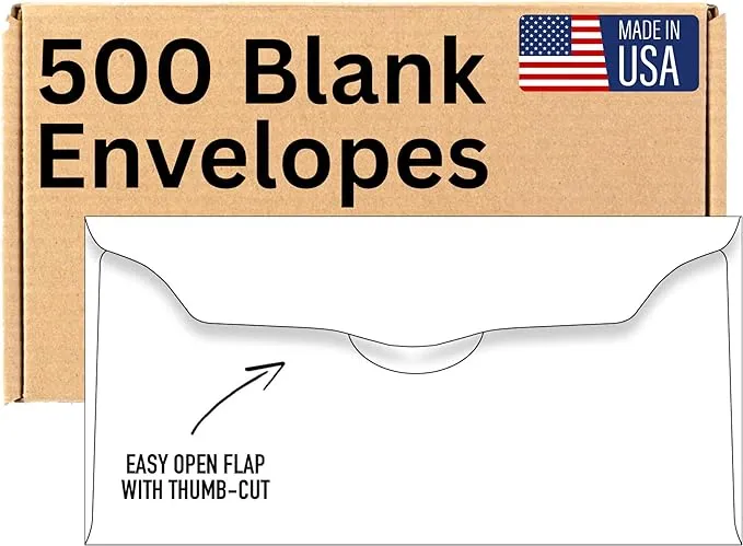 500 Blank White Tithes and Offering Envelopes for Church | Blank Tithe Envelopes for Church | USA Company