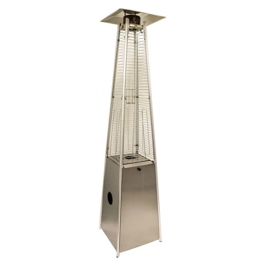 Hiland HLDSO1-GTSS 91-Inch Tall Quartz Glass Tube Heater - Silver