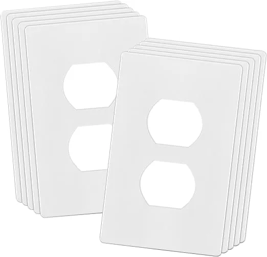 ENERLITES Screwless Duplex Wall Plates, Child Safe Receptacle Outlet Covers, Size 1-Gang 4.68"22x 2.93"22 & Screwless Decorator Wall Plates Child Safe Outlet Covers