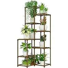 Bamworld Tall Plant Stand Indoor Outdoor Corner Large Shelf Plant Shelves Plant Holder for Living Corner Stands Room Outdoor Plant Rack Indoor Multiple Plants Patio Balcony