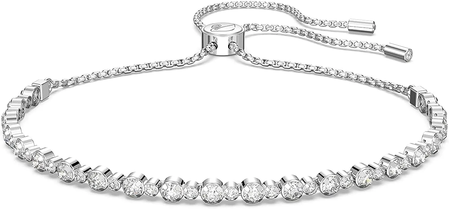 Swarovski Subtle Trilogy Bracelet, White, Rhodium Plated