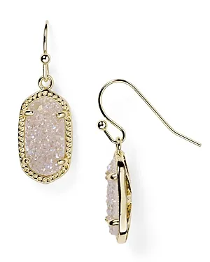 Kendra Scott Iridescent Drusy Lee Silver Drop Earrings