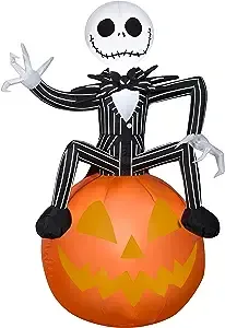 Gemmy 3.5ft Airblown Inflatable Nightmare Before Christmas Jack Skellington on Pumpkin Disney