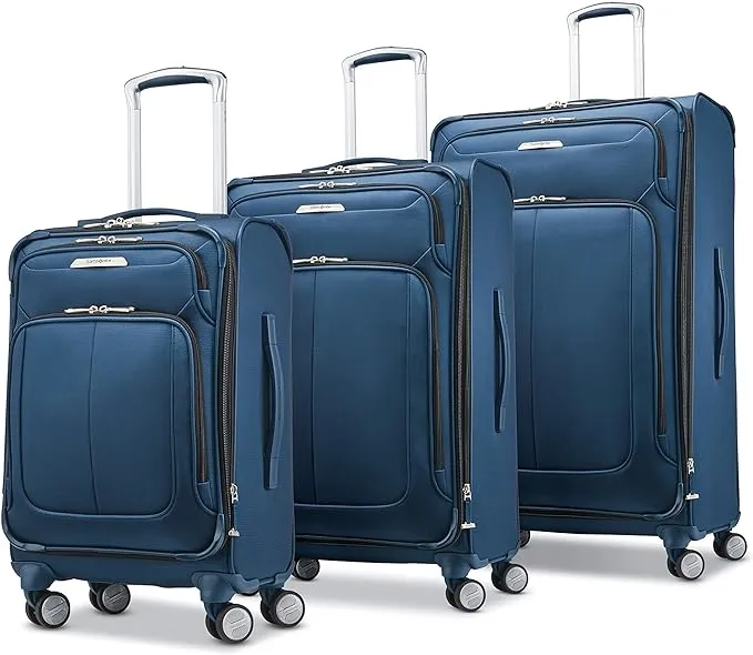 Samsonite Solyte DLX Softside Expandable Luggage with Spinner Wheels, Mediterranean Blue, Carry-On 20-Inch