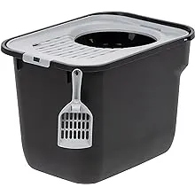 IRIS USA Top Entry Cat Litter Box with Scoop