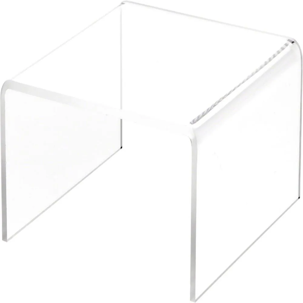 Plymor Clear Acrylic Short Square Display Riser, 3 H x 6 W x 6 D (3/16 thick)