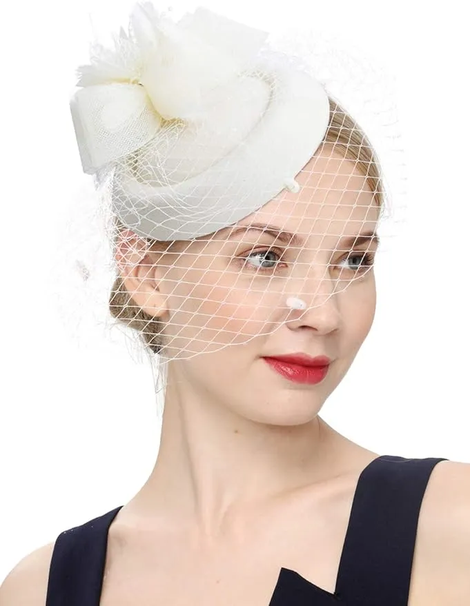 Fascinator Hats for Women 20s 50s Vintage 1-a-black1