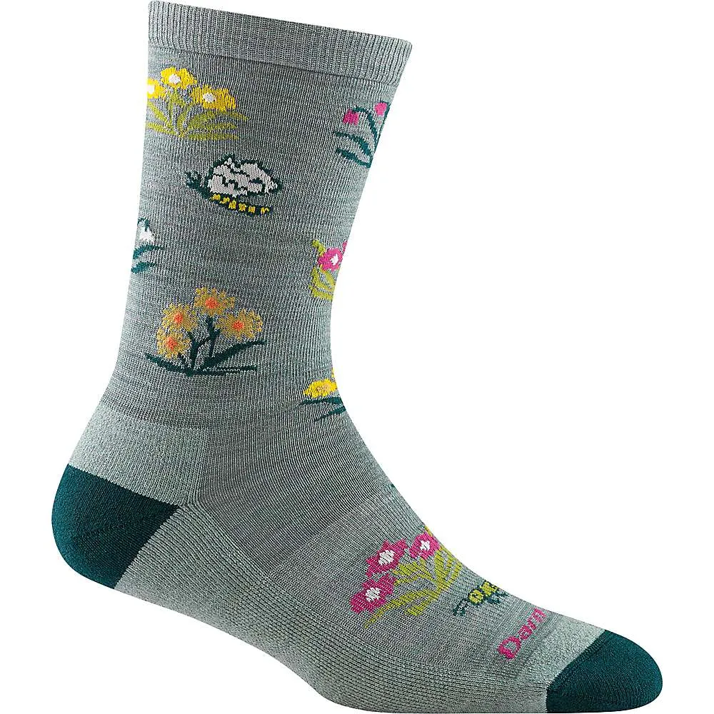 Darn Tough Cottage Bloom Crew Lightweight Sock with Cushion - Women's Ash Small