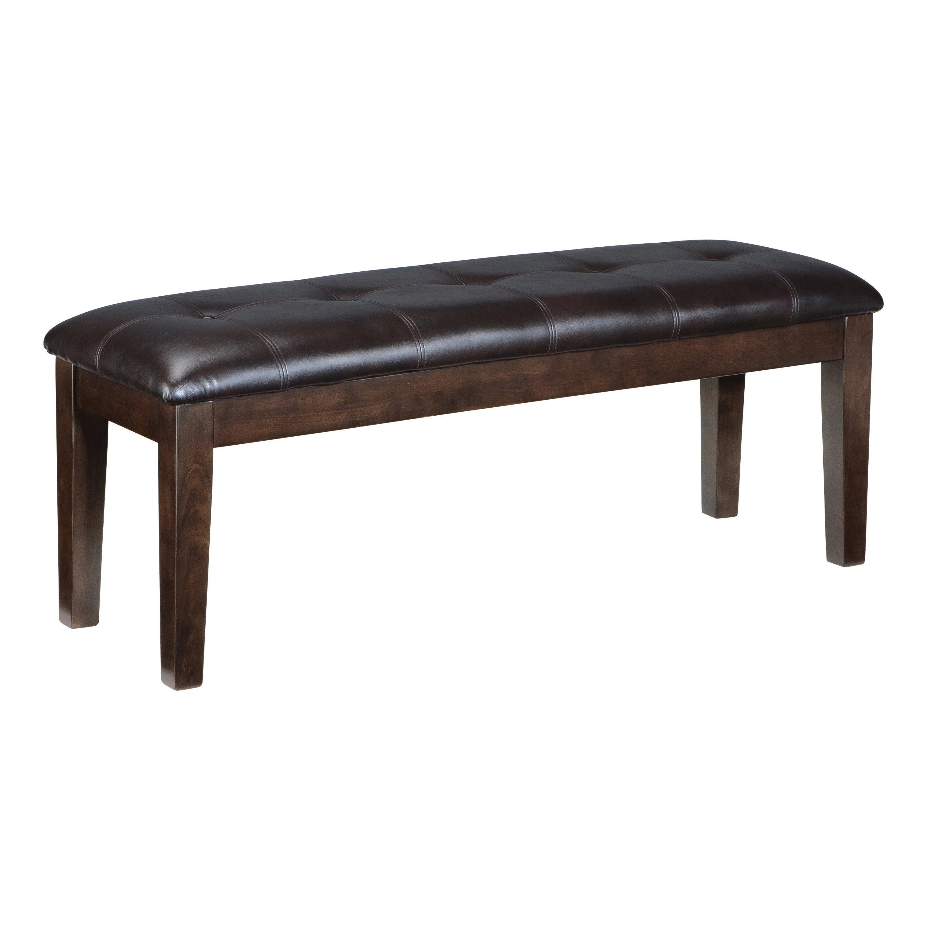 Signature Design by Ashley Haddigan Traditional Upholstered Dining Room Bench, Dark Brown