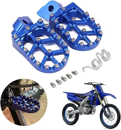 AnXin Dirt Bike Foot Pegs Motorcycle Footpegs Foot Pedals Rests CNC For YZ65 18-23 YZ85 02-23 YZ125 97-23 YZ250 98-23 YZ250F WR250F 01-23 YZ450F WR450F 03-23 YZ125X 17-23 YZ250X YZ250FX YZ450FX Blue