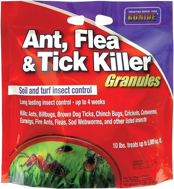 Bonide Ant, Flea & Tick Killer Granules, 10 lbs. Ready-to-Use Pellets for Long Lasting Bug Control in Lawn and Garden