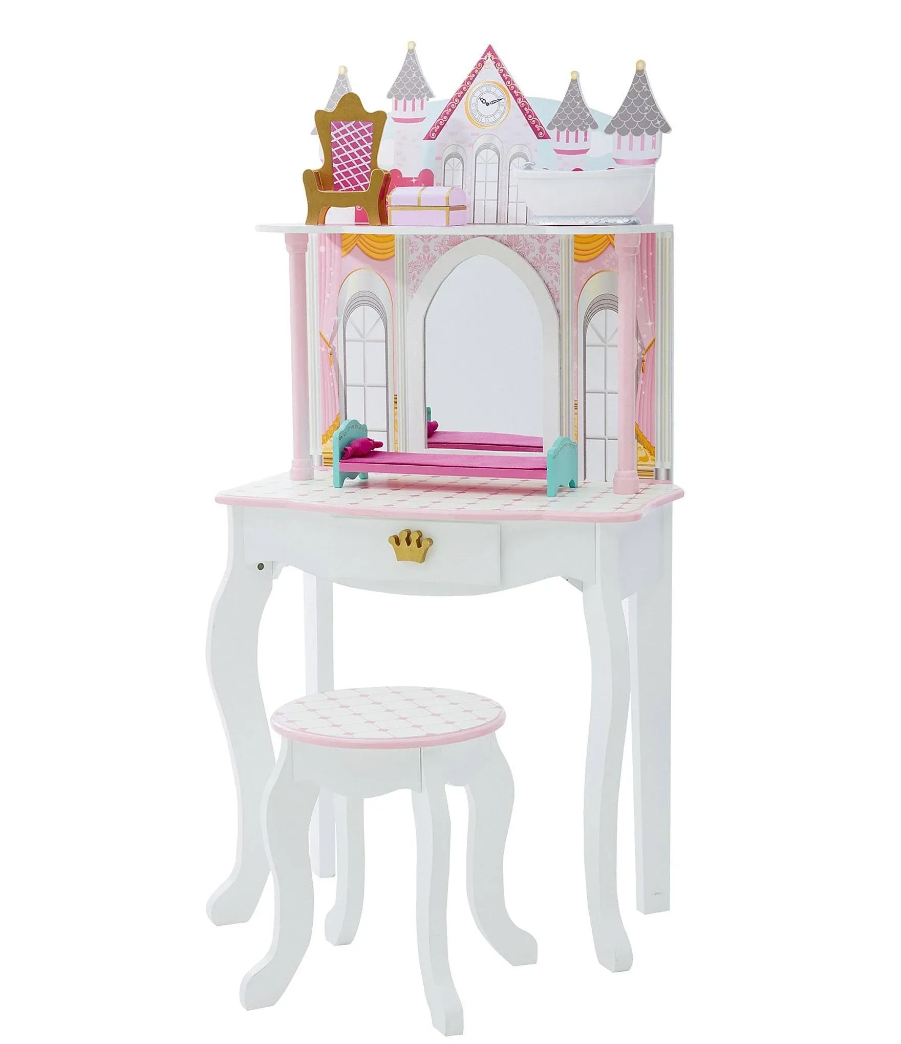 Teamson Kids - Dreamland Castle Play Vanity Set - White / Pink