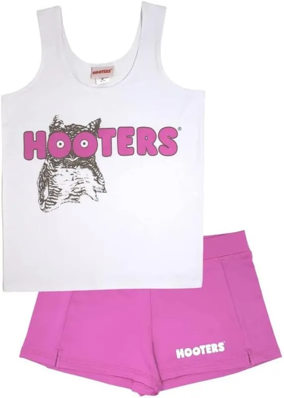 Ripple Junction Hooters Girl Iconic Waitress Outfit Includes Tank Top and Shorts Set Officially Licensed