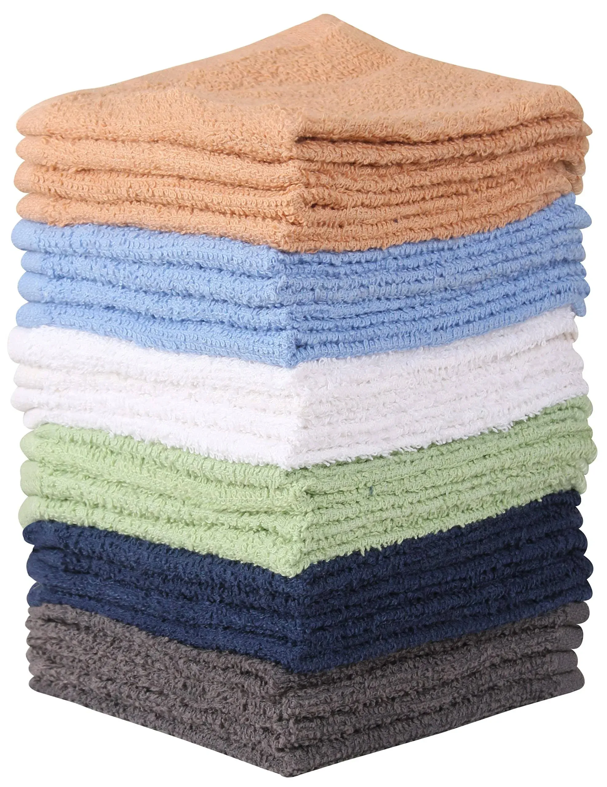 Towel and Linen Mart 100% Cotton - Wash Cloth Set - Pack of 4Luxurious Absorb...