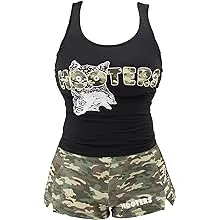 Ripple Junction Hooters Girl Iconic Waitress Outfit Includes Tank Top and Shorts Set Officially Licensed