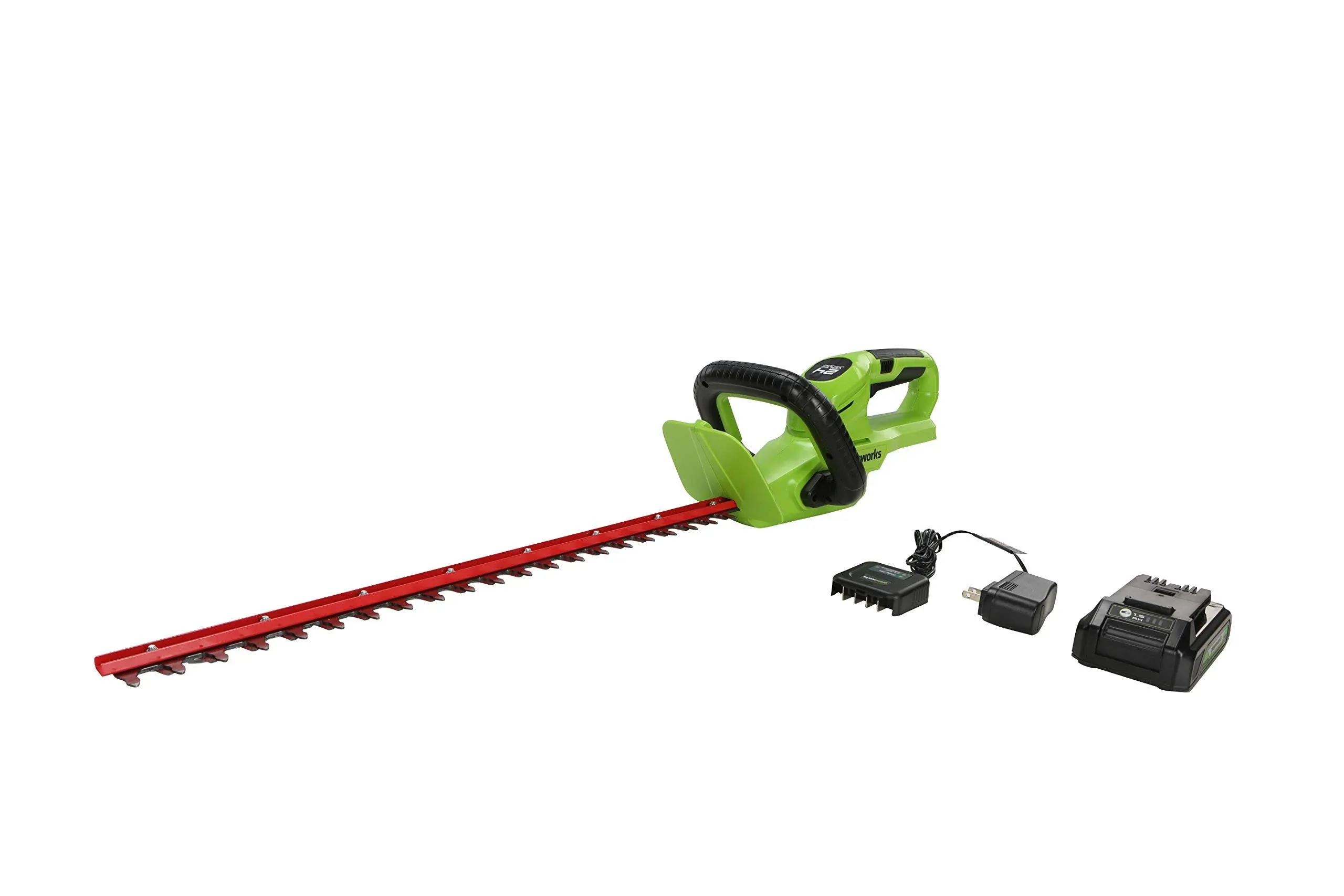 Greenworks 24V 22" Hedge Trimmer with 1.5Ah Battery and Charger