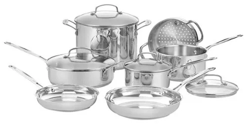 Cuisinart 77-11G 11-Piece Chef's Classic Cookware Set, Stainless Steel