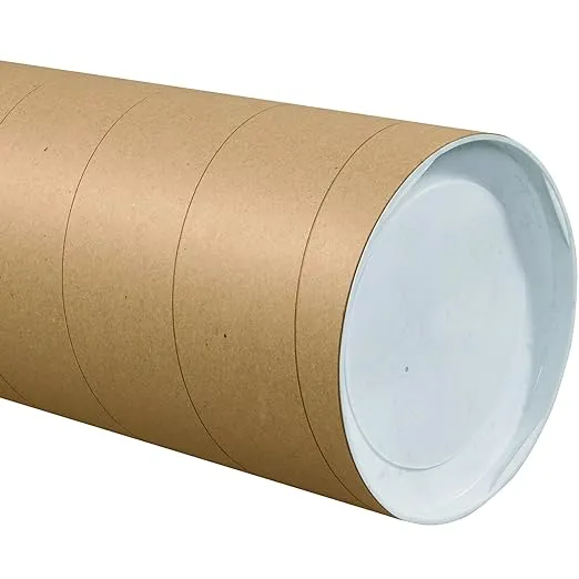 Global Industrial - B1638604 - Jumbo Mailing Tubes With Caps, 8&quot; Dia. x 60&quot;L, 0.125&quot; Thick, Kraft, 10/Pk