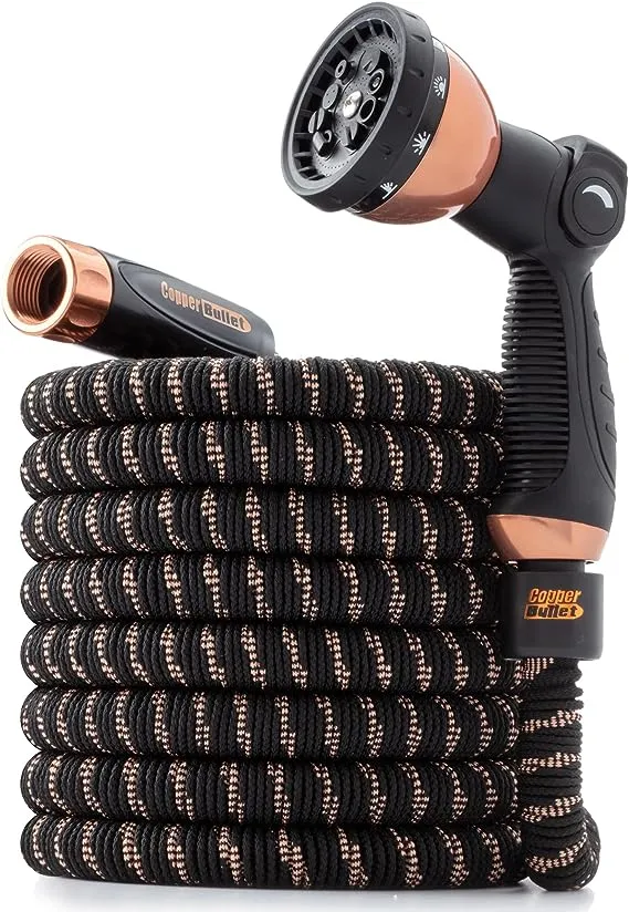 Pocket Hose Copper Bullet with Thumb Spray Nozzle As-seen-on-tv Expands to 75 ft