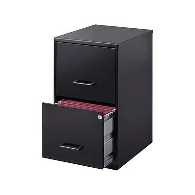 Lorell 18" Deep 2-Drawer File Cabinet, Black