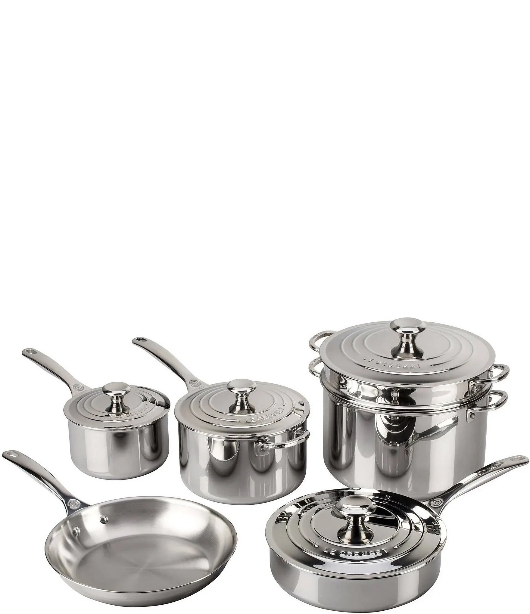 Le Creuset Tri-Ply Stainless Steel 10 pc. Cookware Set