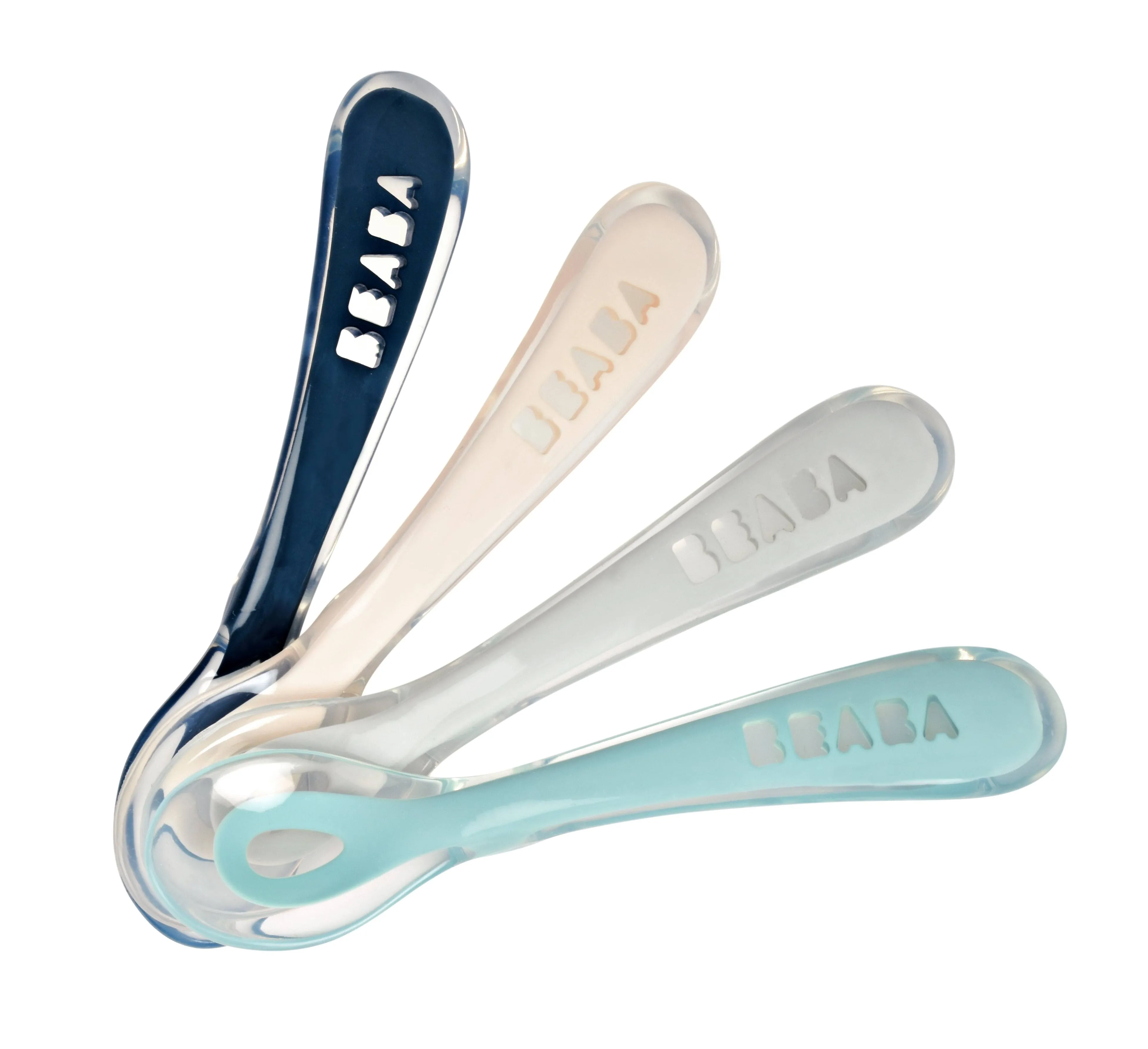 Beaba Self Feeding Silicone Spoons, Set of 4 - Drizzle