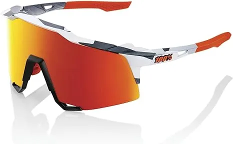 100% Speedcraft Sunglasses-Matte White-Hiper Blue Mirror