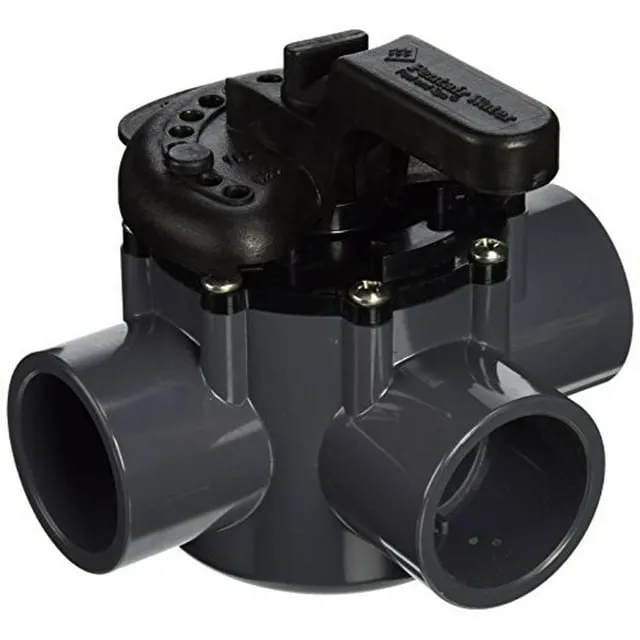 Pentair 3-Way PVC 1-1/2 inch (2 inch Slip Outside) Pool And Spa Diverter Valve