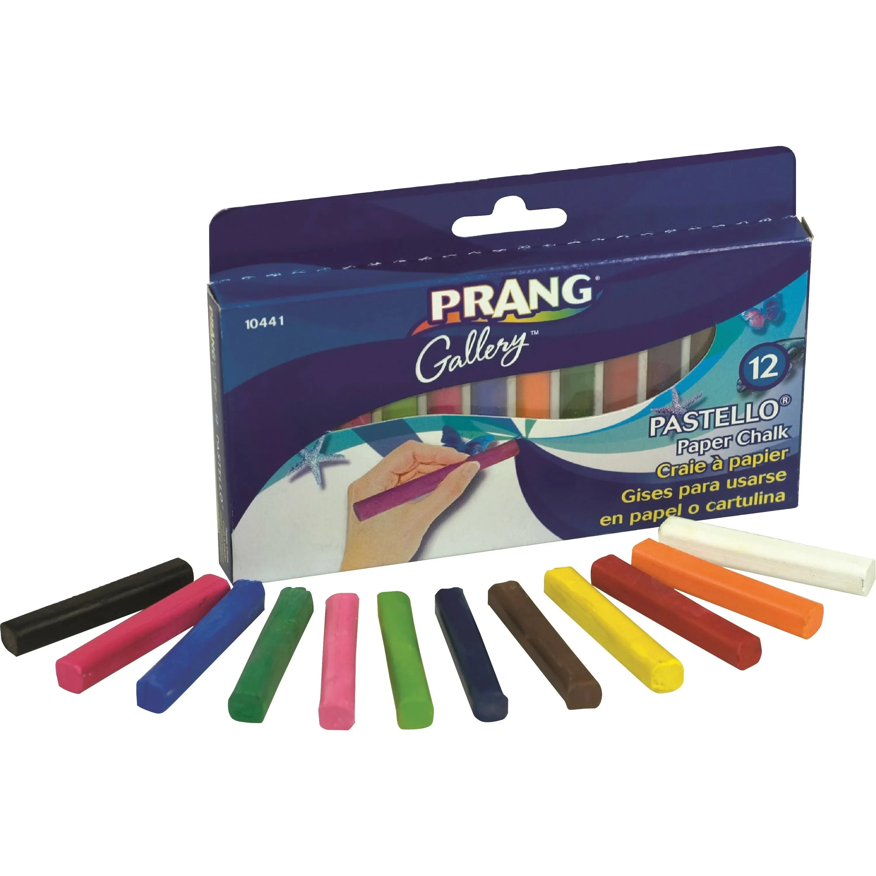 Prang Pastello Colored Paper Chalk, Assorted Colors, Set of 12