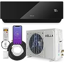 della 12000 BTU WiFi Mini Split AC & Heat Pump with Alexa, 20 SEER2, 1 Ton, Cools Up to 550 Sq.ft