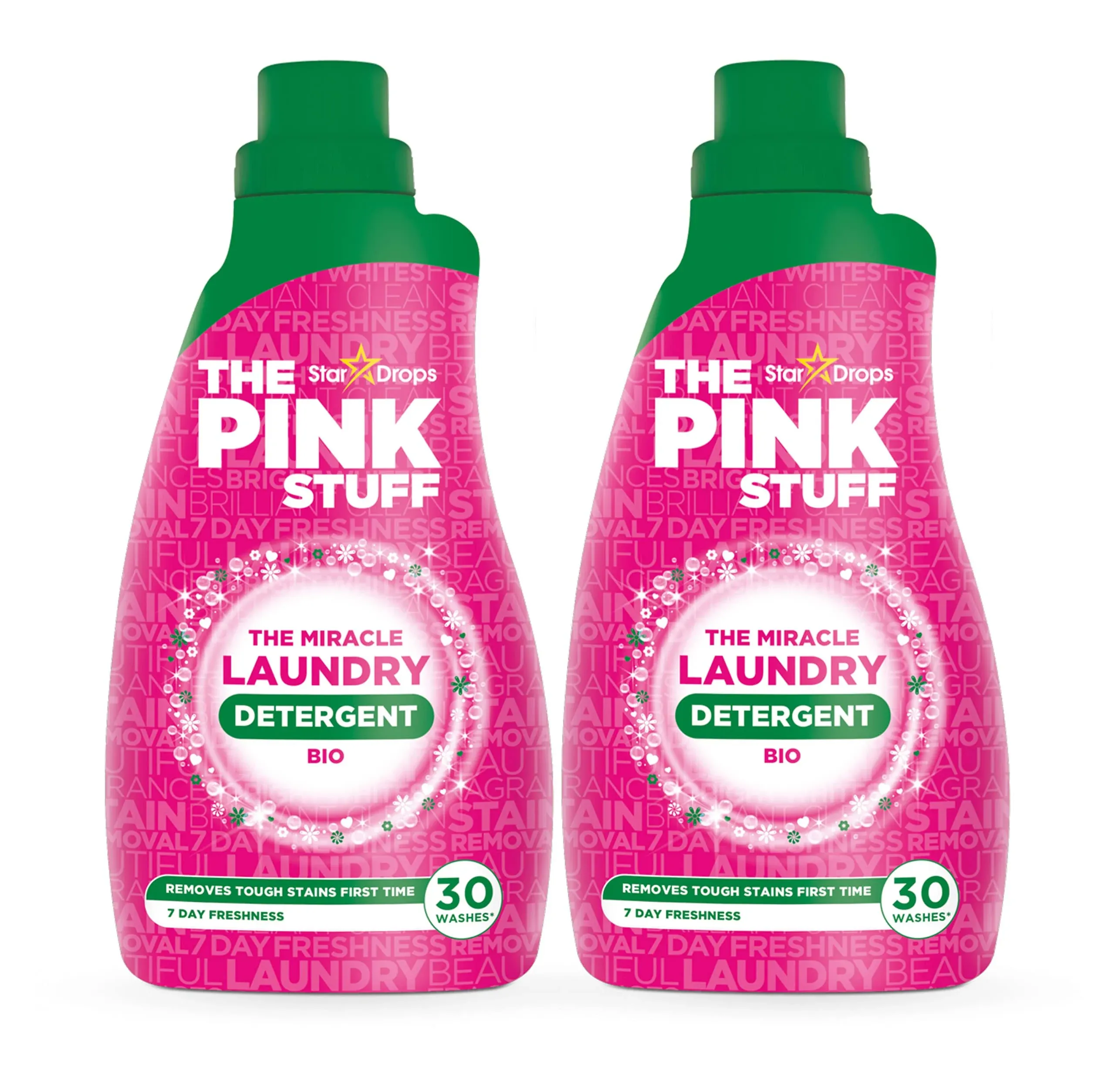 Stardrops - The Pink Stuff - The Miracle Laundry Detergent Bio Liquid - 32oz Pack of 2