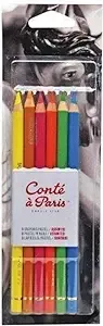 Conté à Paris Pastel Pencils with 6 Count Assorted Bright Colors