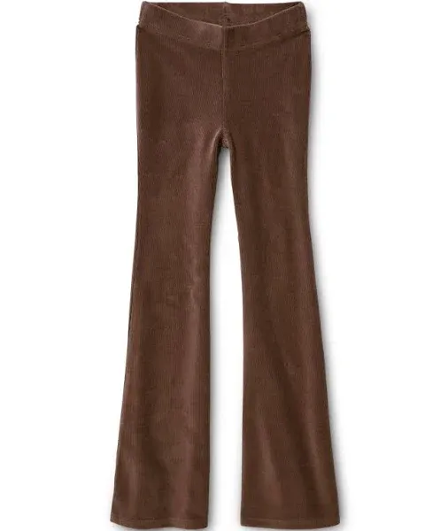 Tween Girls Faux Corduroy Flare Leggings - Brown