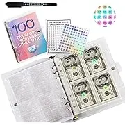 Oborlo 100 Envelopes Money Saving Challenge, 2023 New & Shiny 100 Envelope Challenge Binder, Easy and Funny Way to Save Budget Planner, 100-Day