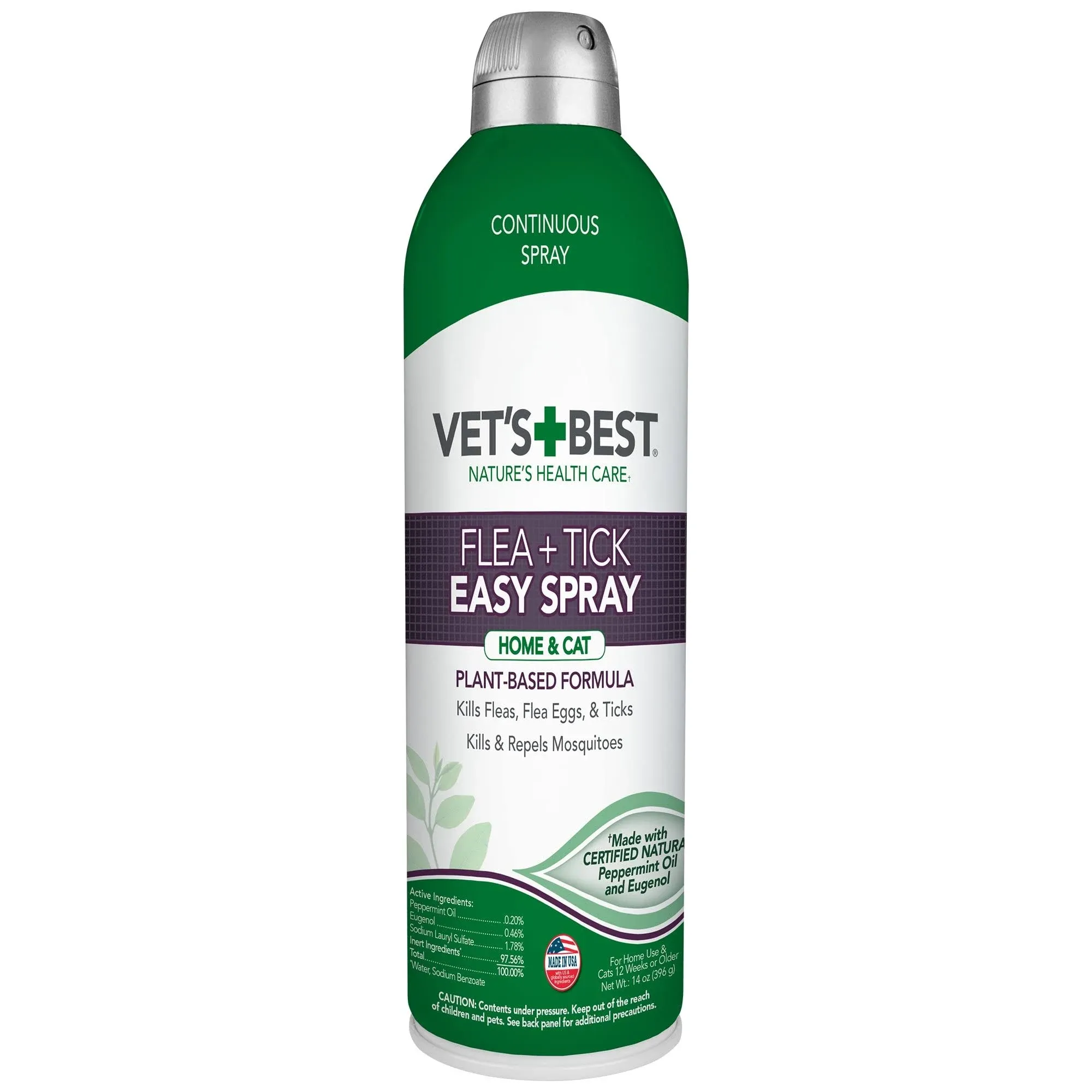 Vet's Best Flea & Tick Easy Spray for Home & Cat - 14 oz