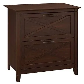 Bush Key West 2-Drawer Lateral File Cabinet, Bing Cherry