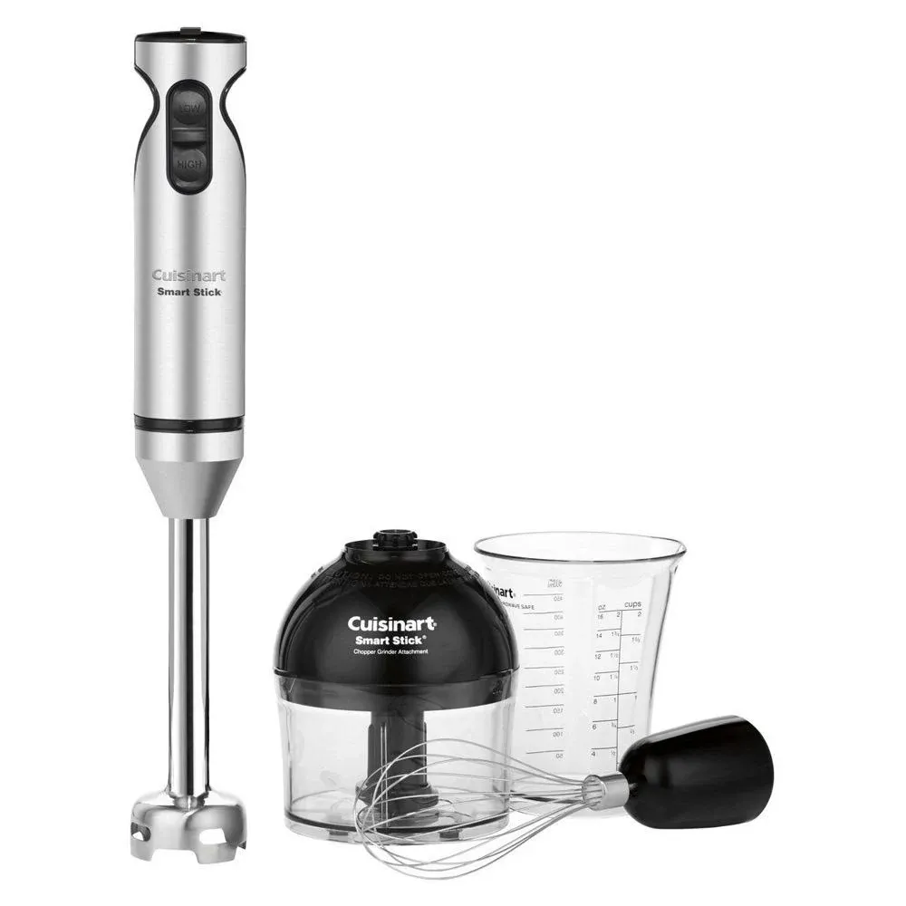 Cuisinart Smart Stick Hand Blender with Whisk &amp; Chopper Grinder Attachment New