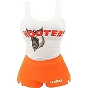 Ripple Junction Hooters Girl Iconic Waitress Outfit Includes Tank Top and Shorts Set Officially Licensed