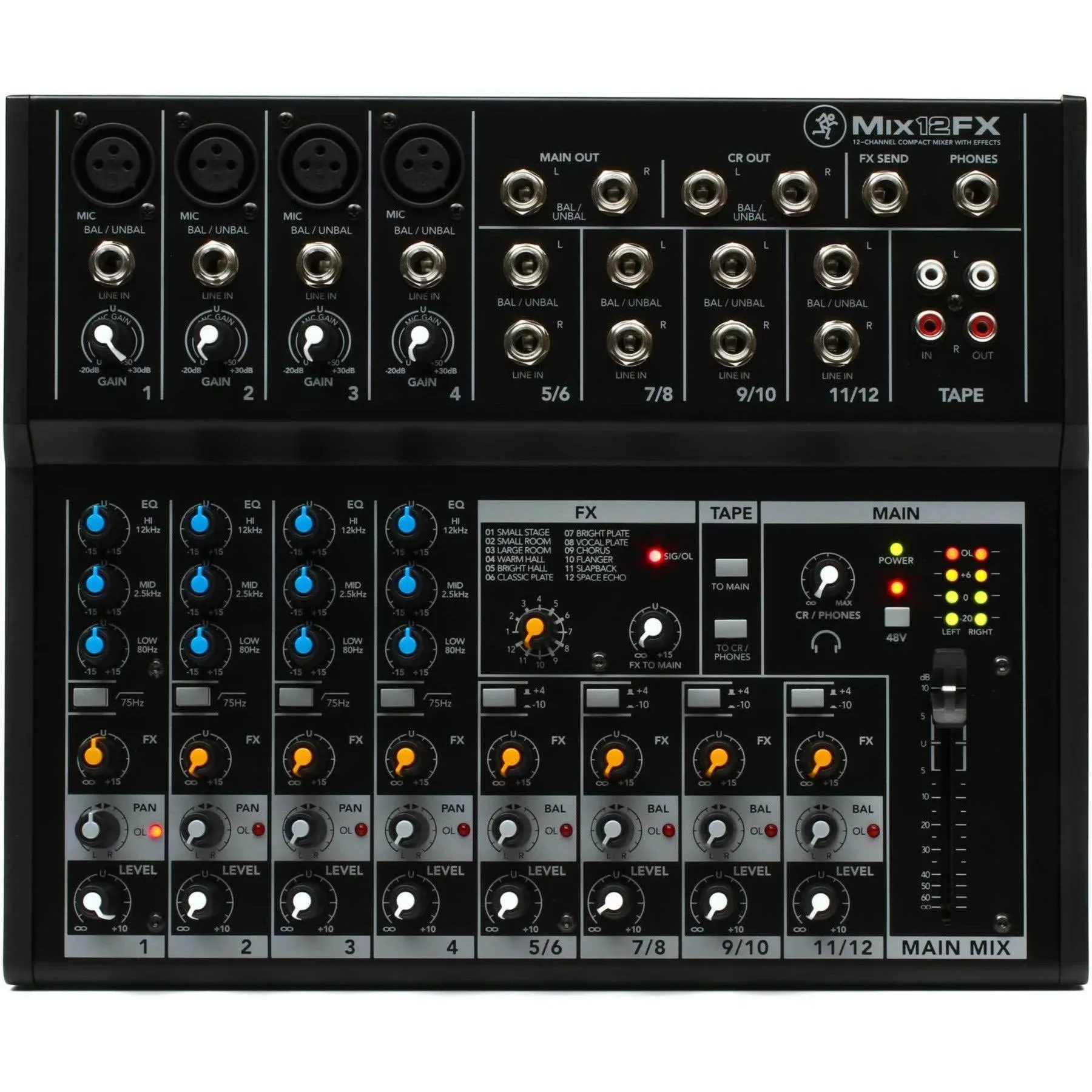 Mackie 12-Channel Compact Mixer with Effects Mix12FX