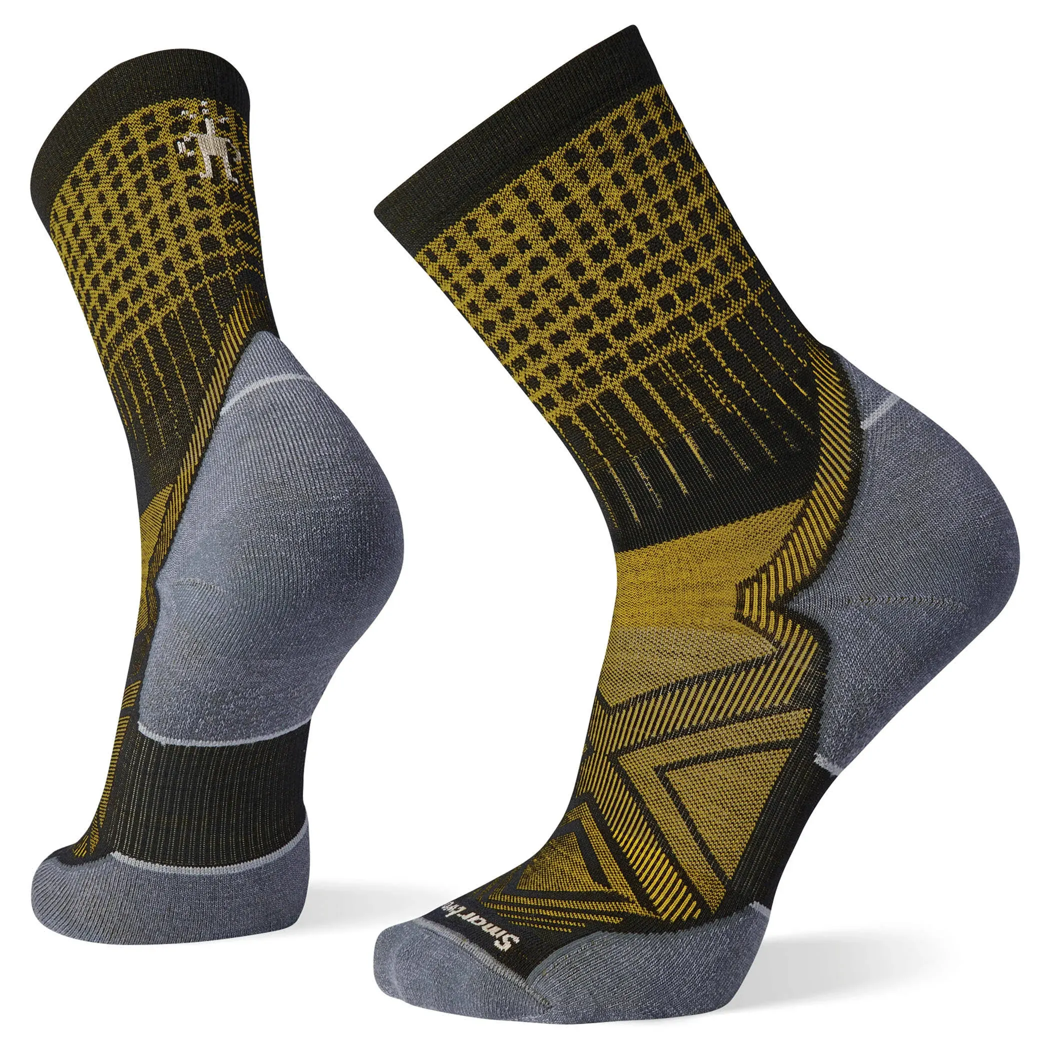 Smartwool Men's Run Targeted Cushion Pattern Mid Crew Socks - Black