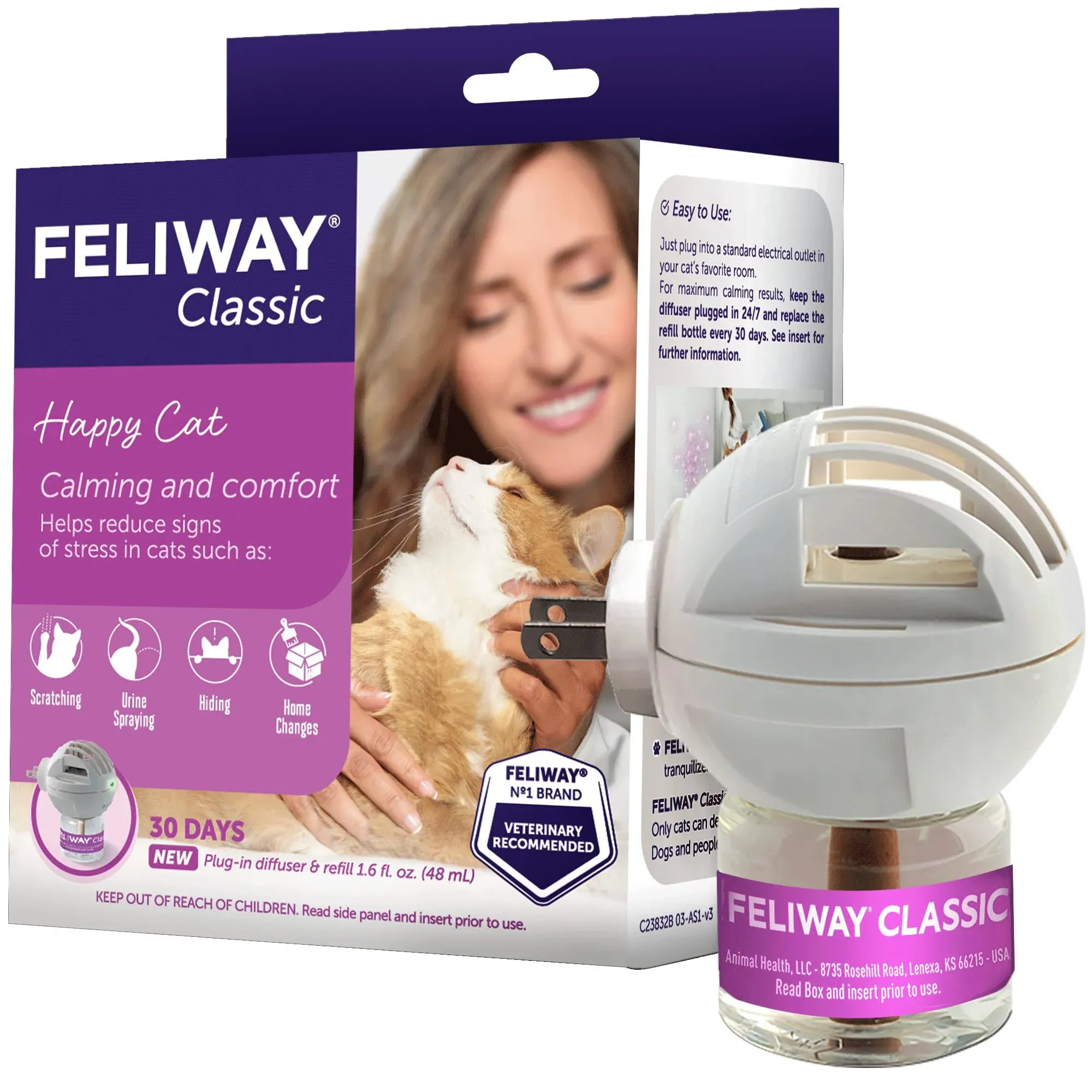 Feliway Classic Cat Calming Pheromone Diffuser 30 Day Starter Kit