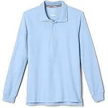 French Toast Big Pique Polo School Uniform Shirt with Long Sleeves for Boys and Girls