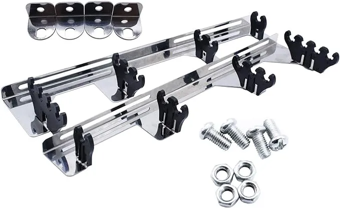 Gskmotor Chrome Linear Spark Plug Wire Separators Divider Loom with Black Valve Cover