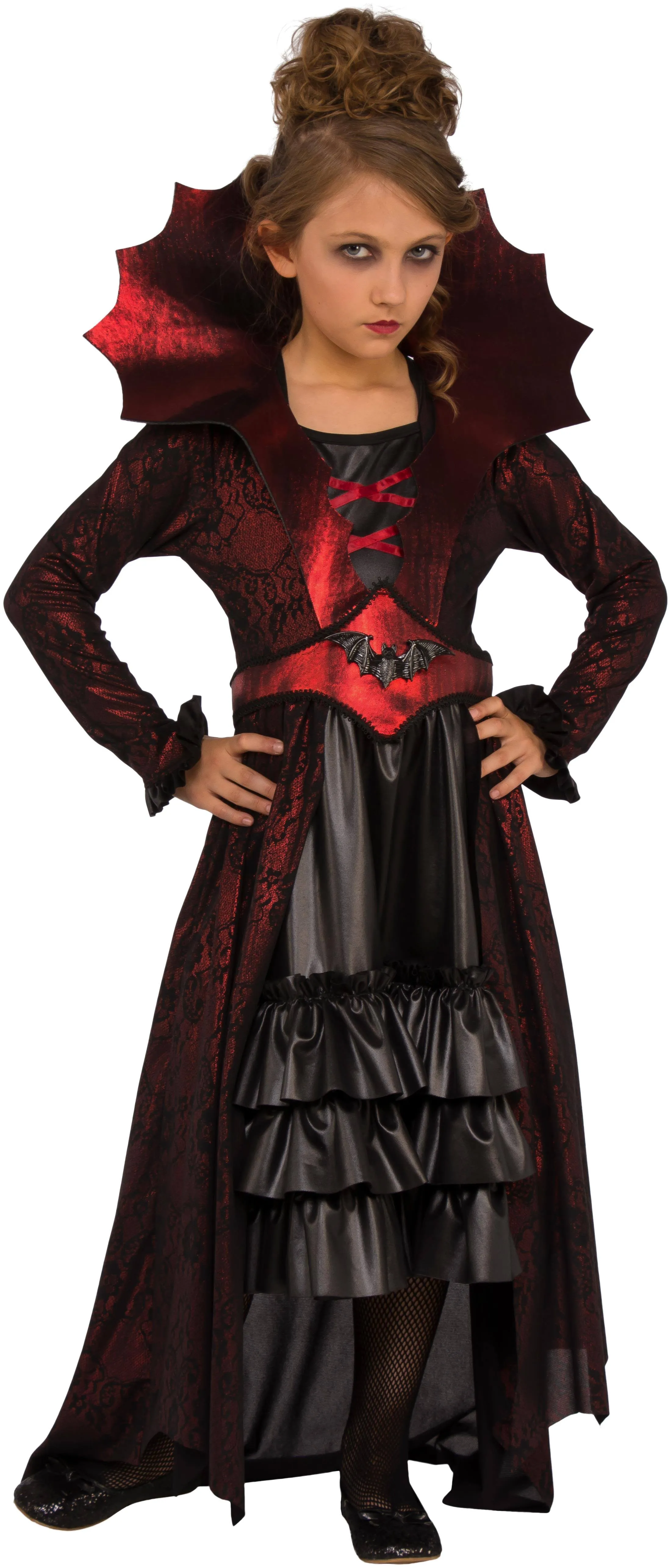 Spooktacular Creations Royal Vampire Costume Set for Girls Halloween Dress Up Party, Carnival Cosplay, Vampire-Themed Party