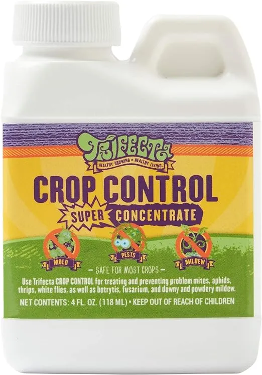 Trifecta Crop Control Ready to Use Maximum Strength Natural Pesticide, Fungicide, Miticide, Insecticide, Help Defeat Spider Mites, Powdery Mildew, Botrytis and Mold on Plants 32 OZ Size