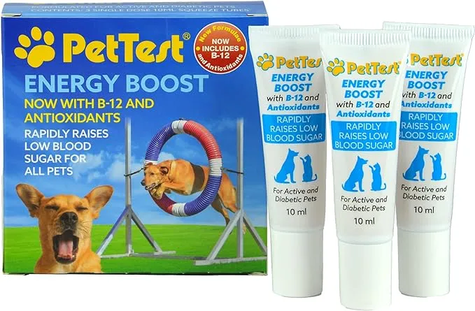 PetTest Energy Boost with B-12 and Antioxidants 3 x 10ml Tubes