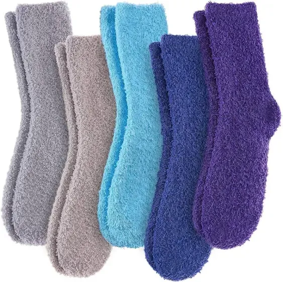 LINEMIN Womens Fuzzy Socks Cozy Fluffy Winter Warm Slipper Socks Microfiber Soft Home Sleeping Socks