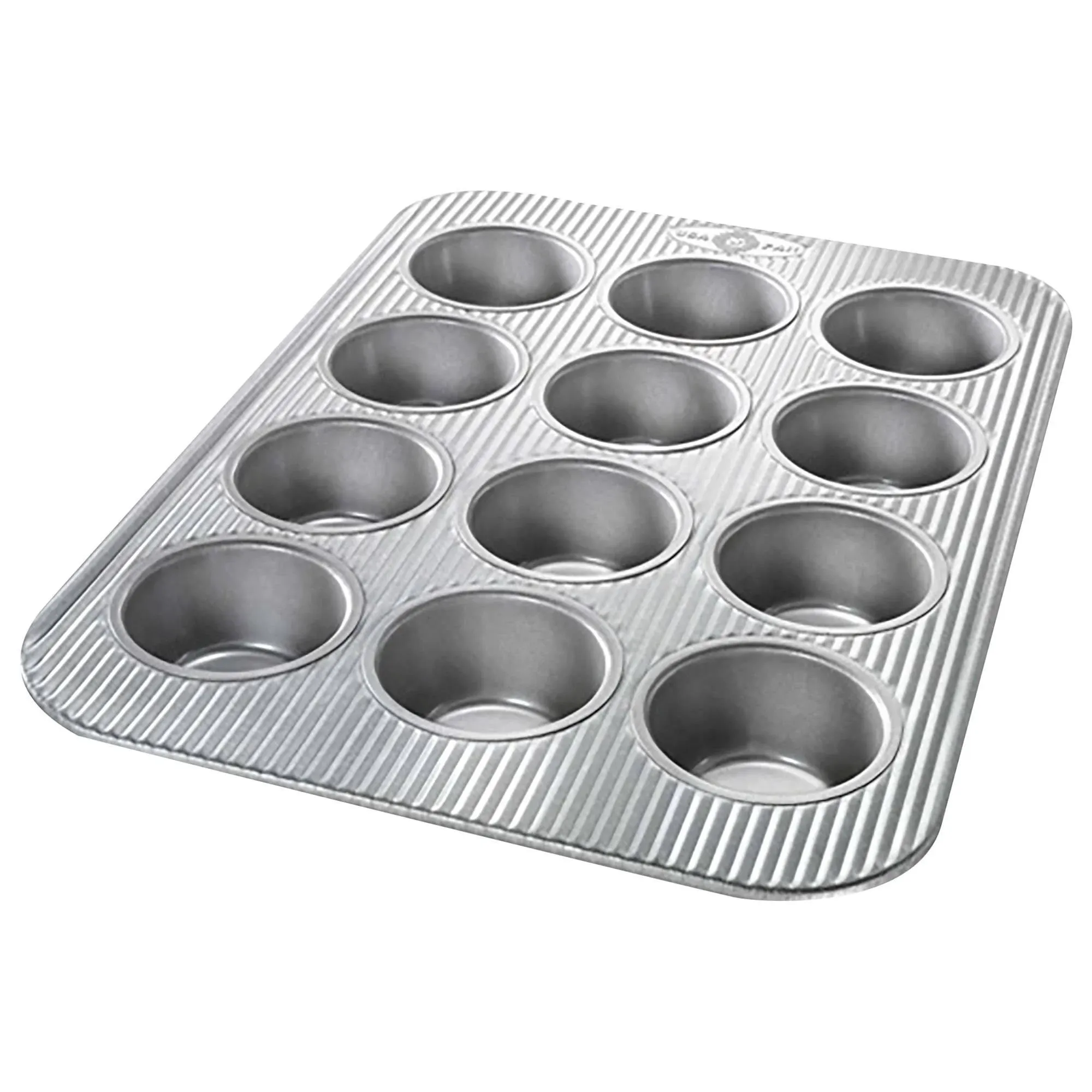 USA Pan (1200MF) Bakeware Cupcake and Muffin Pan, 12 Well, Nonstick & Quick Release Coating, Made in the USA from Aluminized Steel